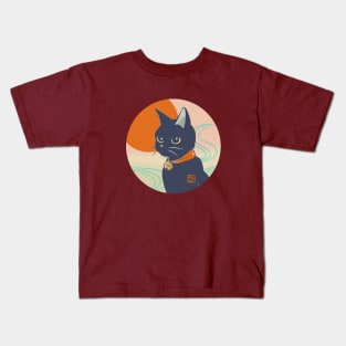 Sun, Water, And Black Cat Kids T-Shirt